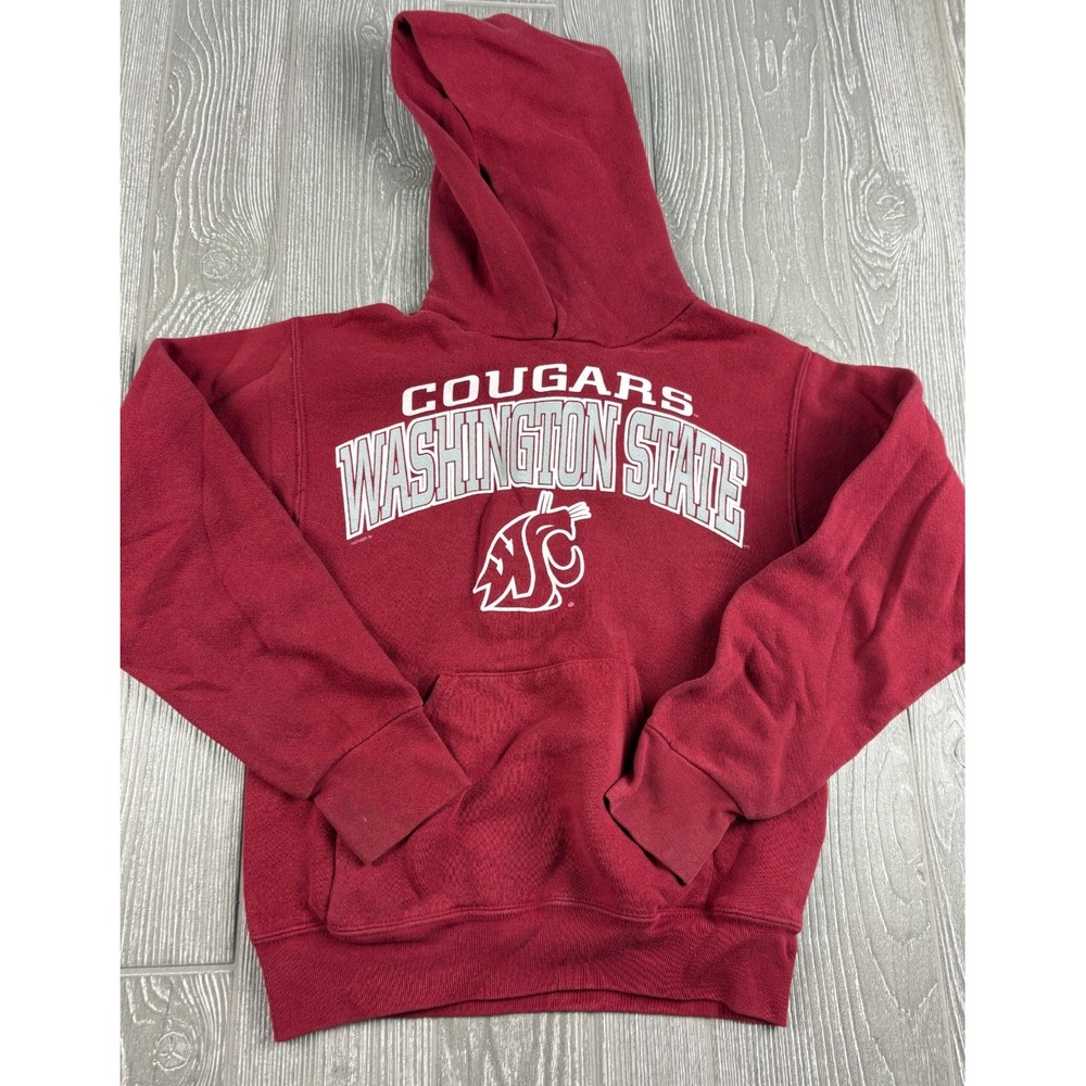 Lee Sport Vintage Washington State Cougars Youth Hoodie Burgundy Size Medium